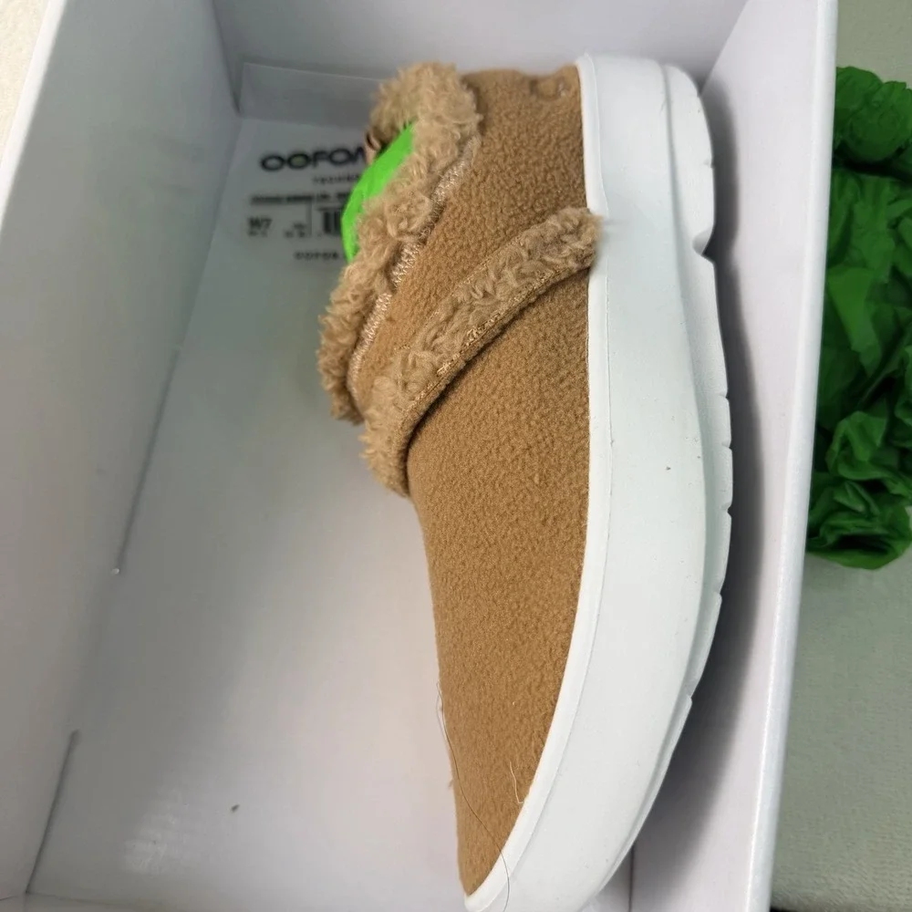 OOFOS OOcoozie Low Recovery Shoe Tan Chocolate Womens Size 7 Slip On Comfort - Picture 8 of 9